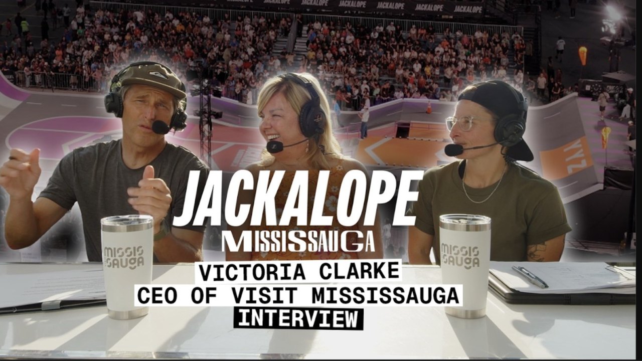 Victoria Clarke, CEO of Visit Mississauga, at the Jackalope Mississauga commentary desk
